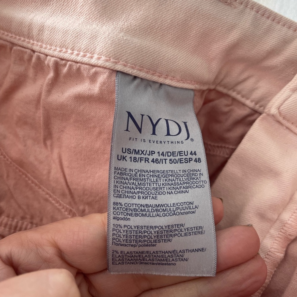 NYDJ Not Your Daughter’s Jeans Marilyn Straight Capri Jeans Size 14 Light Pink - Picture 7 of 7